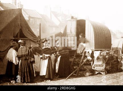 Zigeuner auf der Schafsmesse, Yarm on Tees in den frühen 1880er Stockfoto