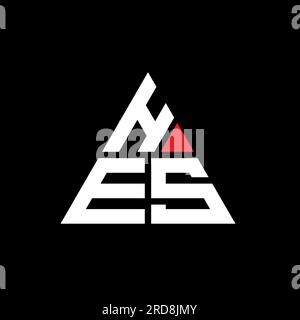 HES-Logo mit Dreiecksbuchstaben und Dreiecksform. Monogramm mit HES-Dreieck-Logo. HES-dreieckige Vektorvorlage mit roter Farbe. Hes Triangul Stock Vektor