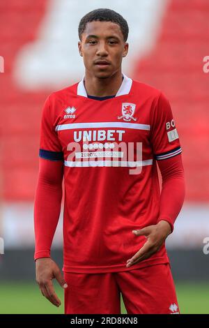 Samuel Silvera aus Middlesbrough während des Vorsaison-Freundschaftsspiels Rotherham United gegen Middlesbrough im New York Stadium, Rotherham, Großbritannien, 19. Juli 2023 (Foto: James Heaton/News Images) Stockfoto