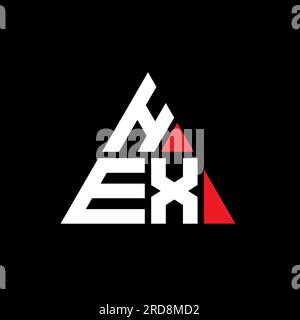 SECHSECKIGES, dreieckiges Logo. HEXADEZIMALES Dreieck-Logo-Monogramm. SECHSECKIGE dreieckige Vektorvorlage mit roter Farbe. SECHSKANT-Triangul Stock Vektor