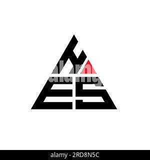 HES-Logo mit Dreiecksbuchstaben und Dreiecksform. Monogramm mit HES-Dreieck-Logo. HES-dreieckige Vektorvorlage mit roter Farbe. Hes Triangul Stock Vektor