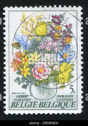 RUSSLAND KALININGRAD, 20. OKTOBER 2015: Stempel gedruckt von Belgien, zeigt Bouquet, ca. 1980 Stockfoto