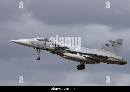 Tschechische Luftwaffe JAS-39C Gripen auf der Royal International Air Tattoo 2023. Stockfoto