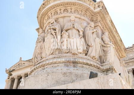 Architektonische Landschaften des Nationaldenkmals Victor Emmanuel II (Altare della Patria) in Rom, Region Latium, Italien. Stockfoto