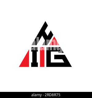 HIG-Logo mit Dreiecksbuchstaben und Dreiecksform. HIGG Triangle Logo Monogramm. LOGOVORLAGE FÜR VEKTOR-Logos VON HIG-Dreiecken mit roter Farbe. HIG-Triangul Stock Vektor