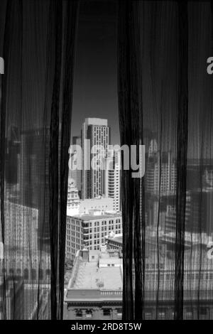 San Francisco, Kalifornien, USA. 14. Juli 2023. Blick vom Parc 55 Hotel in SF, Kalifornien.14. Juli 2023. (Kreditbild: © John Marshall Mantel/ZUMA Press Wire) NUR REDAKTIONELLE VERWENDUNG! Nicht für den kommerziellen GEBRAUCH! Stockfoto