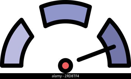 Konturvektor des Dashboard-Symbols. KPI-Leistung. Geschwindigkeit der Daten für eine gleichmäßige Farbdarstellung Stock Vektor