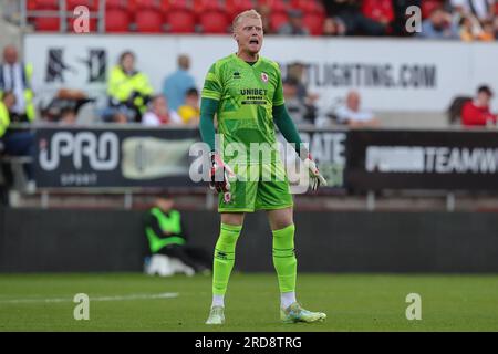 Rotherham, Großbritannien. 19. Juli 2023. Jamie Jones #23 of Middlesbrough während des Vorsaison-Freundschaftsspiels Rotherham United vs Middlesbrough im New York Stadium, Rotherham, Großbritannien, 19. Juli 2023 (Foto von James Heaton/News Images) in Rotherham, Großbritannien, am 7./19. Juli 2023. (Foto: James Heaton/News Images/Sipa USA) Guthaben: SIPA USA/Alamy Live News Stockfoto