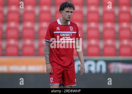 Rotherham, Großbritannien. 19. Juli 2023. Cain Sykes of Middlesbrough während des Vorsaison Friendly Match Rotherham United vs Middlesbrough im New York Stadium, Rotherham, Großbritannien, 19. Juli 2023 (Foto von James Heaton/News Images) in Rotherham, Großbritannien, am 7./19. Juli 2023. (Foto: James Heaton/News Images/Sipa USA) Guthaben: SIPA USA/Alamy Live News Stockfoto