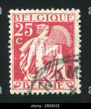 RUSSLAND KALININGRAD, 20. OKTOBER 2015: Stempel gedruckt von Belgien, zeigt Gleaner, circa 1932 Stockfoto