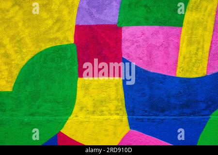 Abstrakter Hintergrund mit Wandtextur in verschiedenen Farben Stockfoto