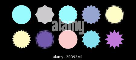 Retro-Sternformen. Set aus Sternformen und Kreisen. Stock Vektor