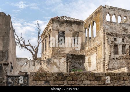 Die Innenstadt von Tripoli im Libanon zerstörte Gebäude aus dem Bürgerkrieg Stockfoto