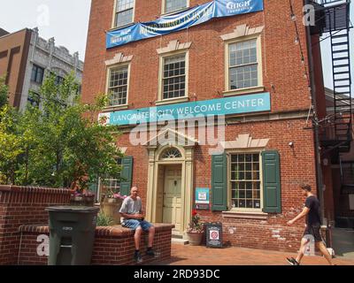 Lancaster City Welcome Center am Penn Square in Lancaster, Pennsylvania, 5. Juni 2023, © Katharine Andriotis Stockfoto