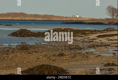 Dieser Leuchtturm ist der zweitälteste in Maine und der 11. Älteste in den USA. Die US-Küstenwache hält das Signal aufrecht. Es wurde 1 gegründet Stockfoto