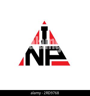 INP-Logo mit Dreiecksbuchstaben und Dreiecksform. INP Dreieck Logo Design Monogramm. INP-Dreieck-Vektor-Logo-Vorlage mit roter Farbe. INP Triangul Stock Vektor