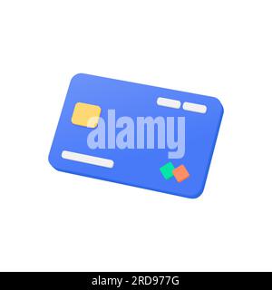 3D Kreditkarte. Konzept für Online-Bezahlung und Online-Shopping. Finanzielle Sicherheit und Zahlungsschutz. Stock Vektor