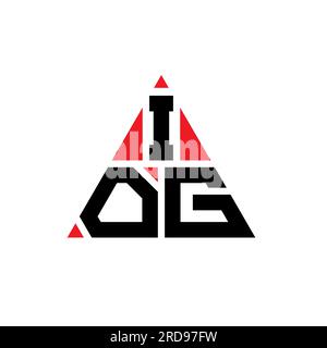 IOG-Logo mit Dreiecksbuchstaben und Dreiecksform. IOG-Dreieck-Logo-Monogramm. IOG-dreieckige Vektorvorlage mit roter Farbe. IOG Triangul Stock Vektor