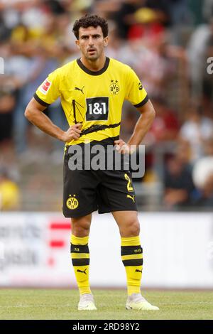 Oberhausen, Deutschland, 1. Fussball Bundesliga Freundschaftsspiel Rot Weiss Oberhausen vs. Borussia Dortmund 2:3 am 19. 07. 2023 im Stadion Niederrhein in Oberhausen Mateu MOREY (BVB) Norbert Schmidt, Düsseldorf Stockfoto