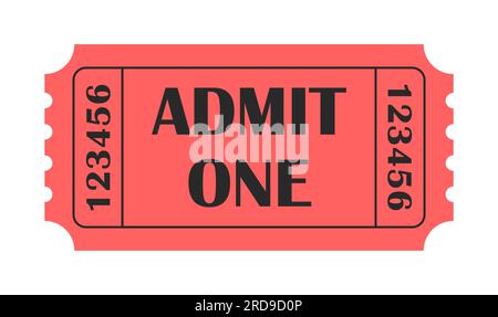 Retro-Ticket. Klassisch. - Alter Stil. Klassische Retro-Karte für Filmpartys, Kino, Theater, Zirkus und andere Veranstaltungen. Stock Vektor