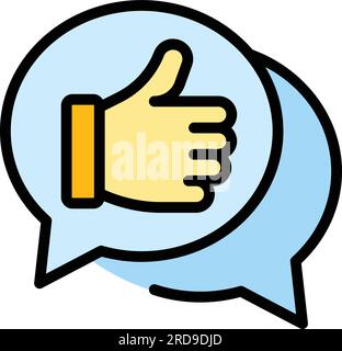 Konturvektor des Marktsymbols für den Chat. Webziel. Business Target Color Flat Stock Vektor