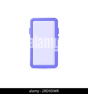 3D Handysymbol in minimalistischem Cartoon-Style. Vektordarstellung des Smartphones isoliert auf weißem Hintergrund Stock Vektor