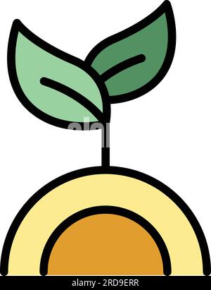 Umrissvektor des Eco-Energie-Symbols. Erdökologie. Schalten Sie den Strom aus und wieder ein Stock Vektor