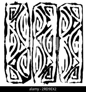 Originale handgefertigte Textur mit abstrakten Motiven in Schwarz und Weiß Stockfoto