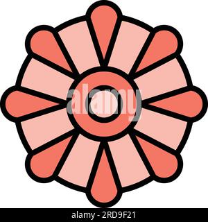 Umrissvektor des Drehsymbols für die Fidget-Spannung. Handdrehmaschine. Die Spielzeugfarbe ist flach Stock Vektor