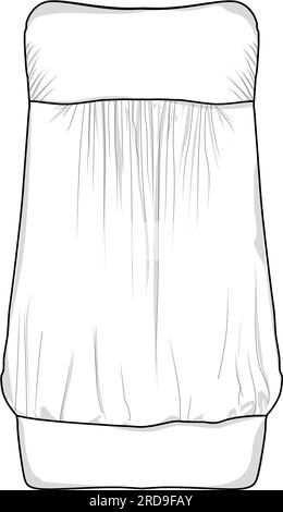 Frauen Mode Tube Top Sketch Design Vektor Stock Vektor