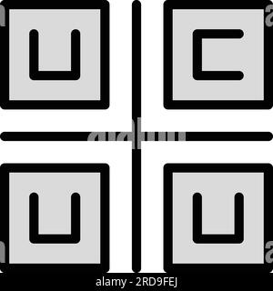 Konturvektor des qr-Symbols für Zahlung. Code scannen. Mobiler Scanner mit flacher Farbe Stock Vektor