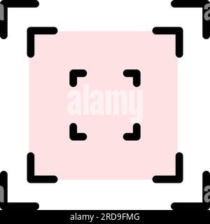 Konturvektor des Code-Scanner-Symbols. qr scannen. Farbe der Balkenbeschriftung flach Stock Vektor