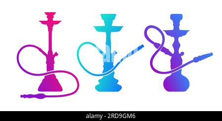 Shisha, Hookah, eine Farbverlauf-Silhouette. Vector-hookah-Illustration isoliert auf weiß. Stock Vektor