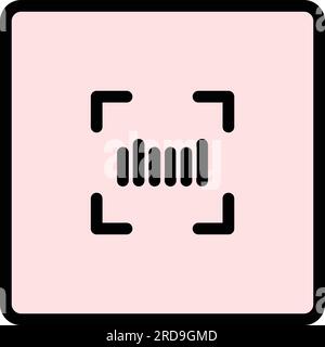 Konturvektor des Symbols des QR-Codegenerators. Barcode des Scanners. Schnellscan, Farbe, flach Stock Vektor