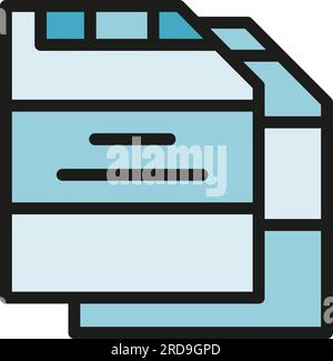Umrissvektor des Speicherkartensymbols. SD-Speicher. Flash-Chip-Farbe flach Stock Vektor