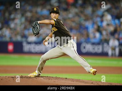 San Diego Padres Yu Darvish left poses for a photo with his