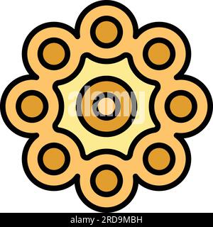Umrissvektor des Umlaufauswahlsymbols für Fidget. Stressspielzeug. Drehe die Ballfarbe flach Stock Vektor