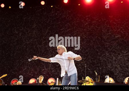 Durham, Großbritannien - 19. Juli, englische Rockband The Who im Riverside Stadium, Chester-le Street, Durham. Foto: Jill O'Donnell/Alamy Live News Stockfoto