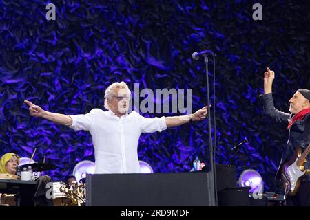 Durham, Großbritannien - 19. Juli, englische Rockband The Who im Riverside Stadium, Chester-le Street, Durham. Foto: Jill O'Donnell/Alamy Live News Stockfoto