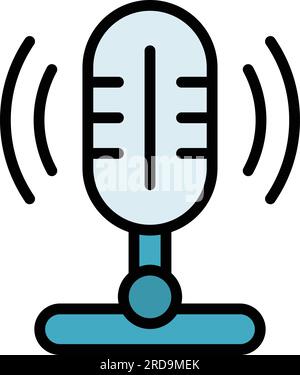 Konturvektor des Symbols „Konzentration sprechen“. Gehirnsprache. Active Listening in flacher Farbe Stock Vektor