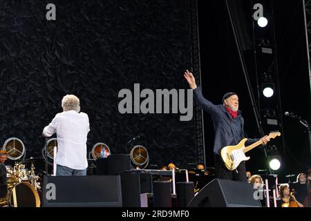 Durham, Großbritannien - 19. Juli, englische Rockband The Who im Riverside Stadium, Chester-le Street, Durham. Foto: Jill O'Donnell/Alamy Live News Stockfoto