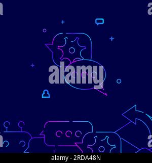 Kontaktieren des technischen Supports Symbol für Verlaufslinienvektor, einfache Abbildung auf dunkelblauem Hintergrund, unterer Rand für Support-Verbindung. Stock Vektor