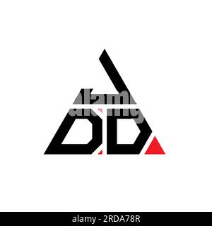 JDD-Logo mit Dreiecksbuchstaben und Dreiecksform. Monogramm mit JDD-Dreieck-Logo. JDD-dreieckige Vektor-Logo-Vorlage mit roter Farbe. JDD Triangul Stock Vektor