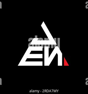 DAS LOGO des „JEN“-Dreiecksbuchstabens hat eine dreieckige Form. JEN Dreieck-Logo-Monogramm. JEN-Dreieck-Vektor-Logo-Vorlage mit roter Farbe. JEN Triangul Stock Vektor
