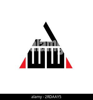 JWW-Logo mit dreieckigem Buchstaben in Dreiecksform. JWW-Monogramm mit Dreieckslogo. JWW-Logo-Vorlage für Dreiecksvektor in roter Farbe. JWW Triangul Stock Vektor