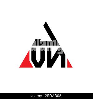JVN-Logo mit dreieckigem Buchstaben in Dreiecksform. MONOGRAMM mit JVN-Dreieck-Logo. JVN-dreieckige Vektor-Logo-Vorlage mit roter Farbe. JVN Triangul Stock Vektor