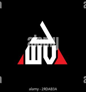 JWV-Logo mit Dreiecksbuchstaben und Dreiecksform. JWV-Monogramm mit Dreieck-Logo. JWV-Logovorlage für Dreiecksvektor in roter Farbe. JWV Triangul Stock Vektor