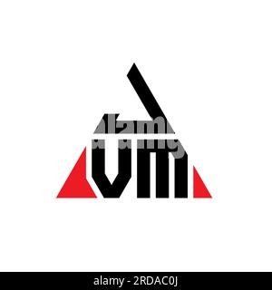 JVM-Logo mit Dreiecksbuchstaben und Dreiecksform. Monogramm mit JVM-Dreieckslogo. Vorlage für JVM-Dreiecksvektor-Logo in roter Farbe. JVM-Triangul Stock Vektor