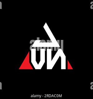 JVN-Logo mit dreieckigem Buchstaben in Dreiecksform. MONOGRAMM mit JVN-Dreieck-Logo. JVN-dreieckige Vektor-Logo-Vorlage mit roter Farbe. JVN Triangul Stock Vektor