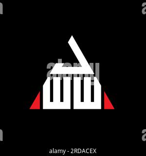 JWW-Logo mit dreieckigem Buchstaben in Dreiecksform. JWW-Monogramm mit Dreieckslogo. JWW-Logo-Vorlage für Dreiecksvektor in roter Farbe. JWW Triangul Stock Vektor